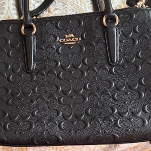 Coach Black Embossed Leather Bag